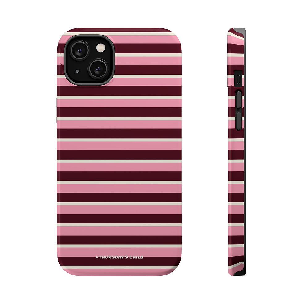 Thumbnail: Maroon,Pink, + Oat Stripes MagSafe Case