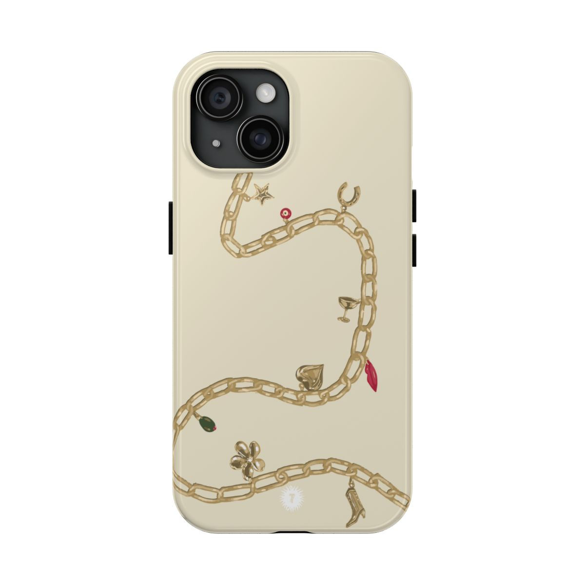 Cream Charm Necklace Painting Phone Case