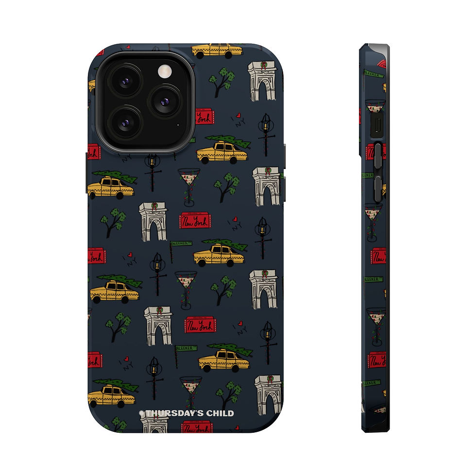 Thumbnail: Navy NYC Holiday ‘24 Pattern Magsafe Phone Case