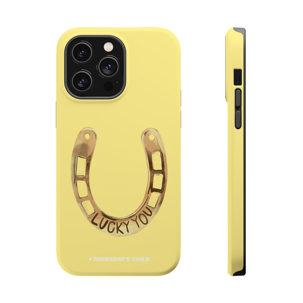 Thumbnail: Butter Yellow Lucky You Horseshoe Painting Case - Matte, MagSafe