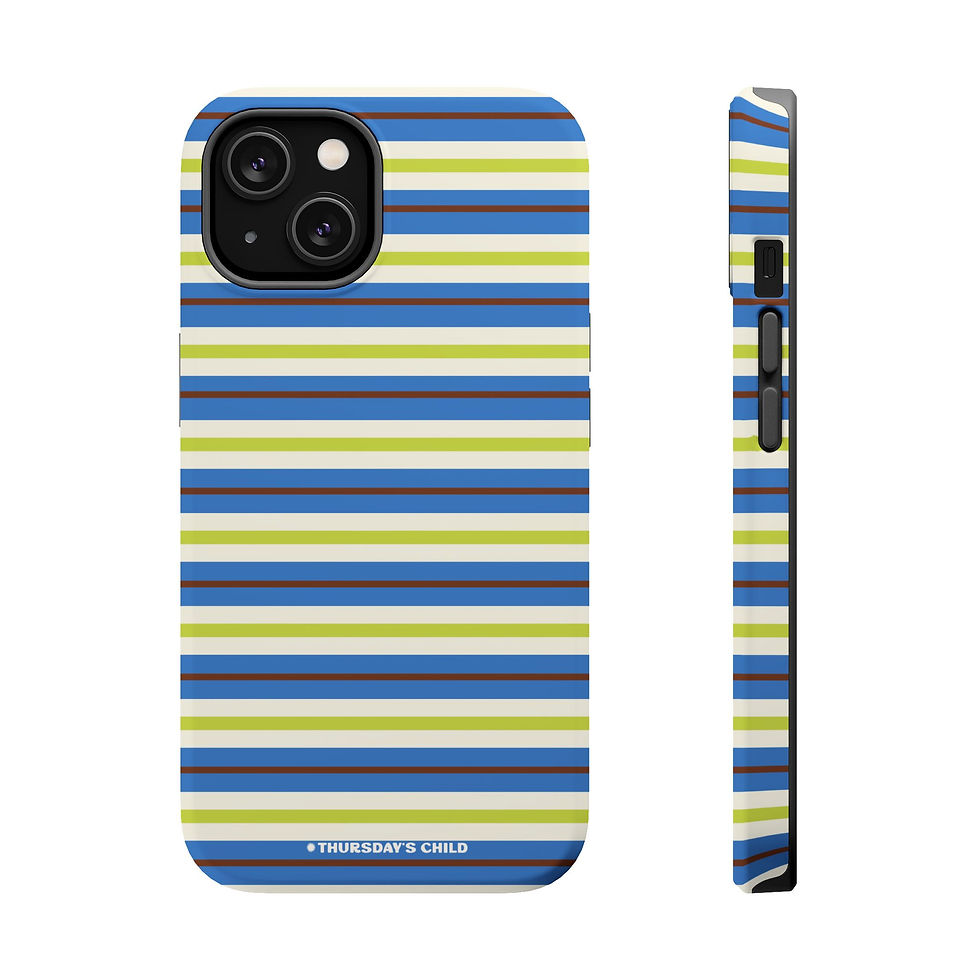 Thumbnail: Blue, Green, and Oat Stripes MagSafe Case