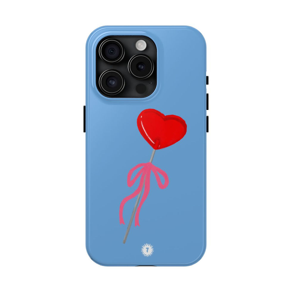 Thumbnail: Light Blue Lollipop Coquette Painting Phone Case