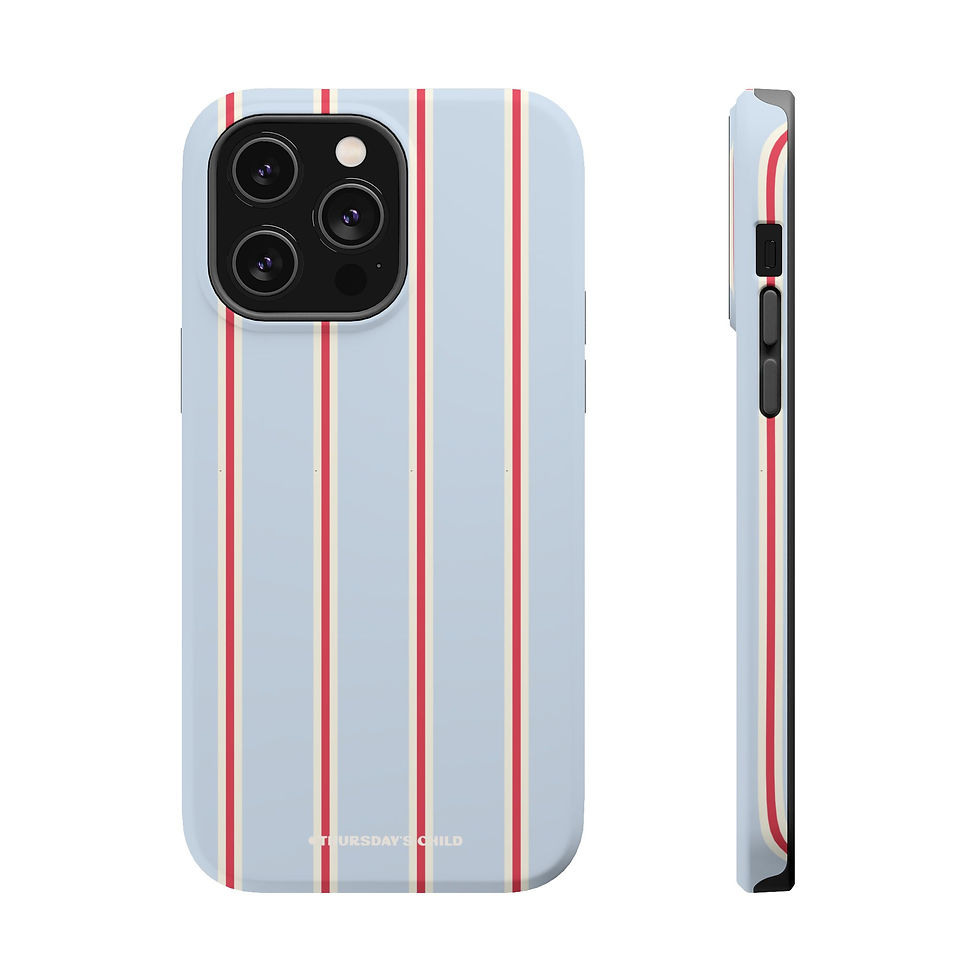 Thumbnail: Light Blue, Oat, and Red Stripes Magsafe Case