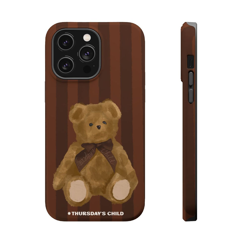Thumbnail: Striped Brown TC Teddy. Magsafe Phone Case