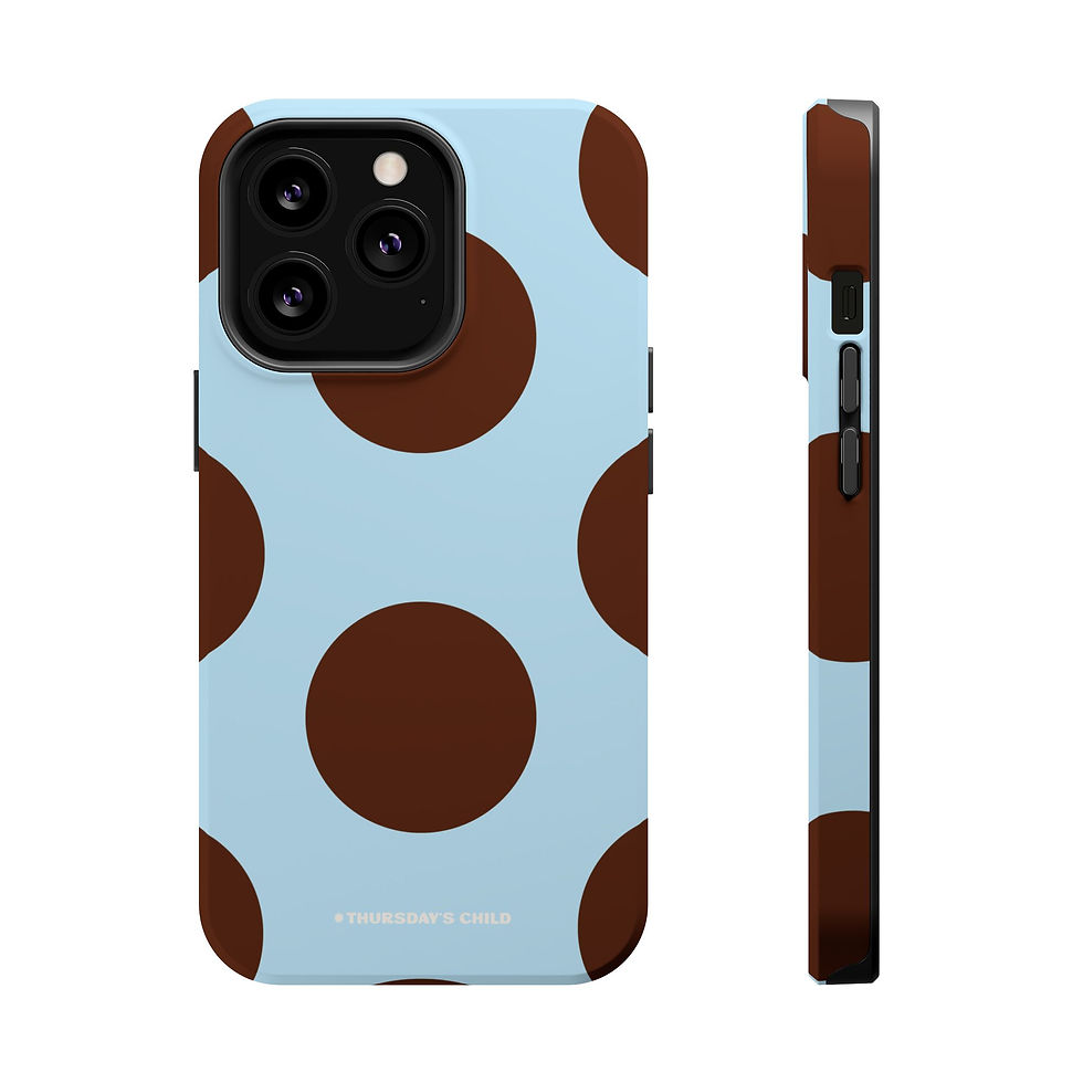 Thumbnail: Light Blue + Chocolate Dots MagSafe Case