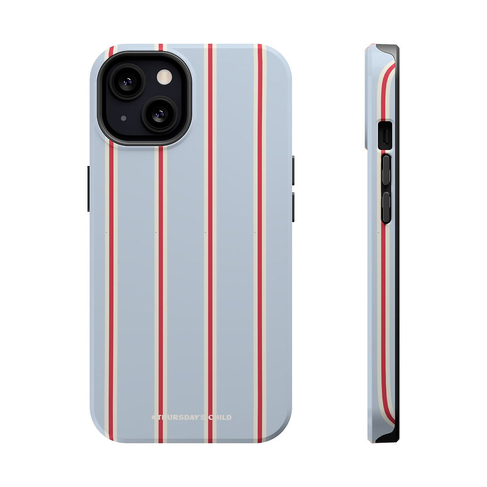 Thumbnail: Light Blue, Oat, and Red Stripes Magsafe Case