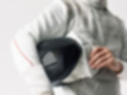 Fencer with protective mask