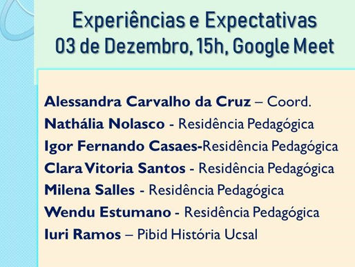 Formação PIBID UCSAL- Subprojeto interdisciplinar História e Geografia