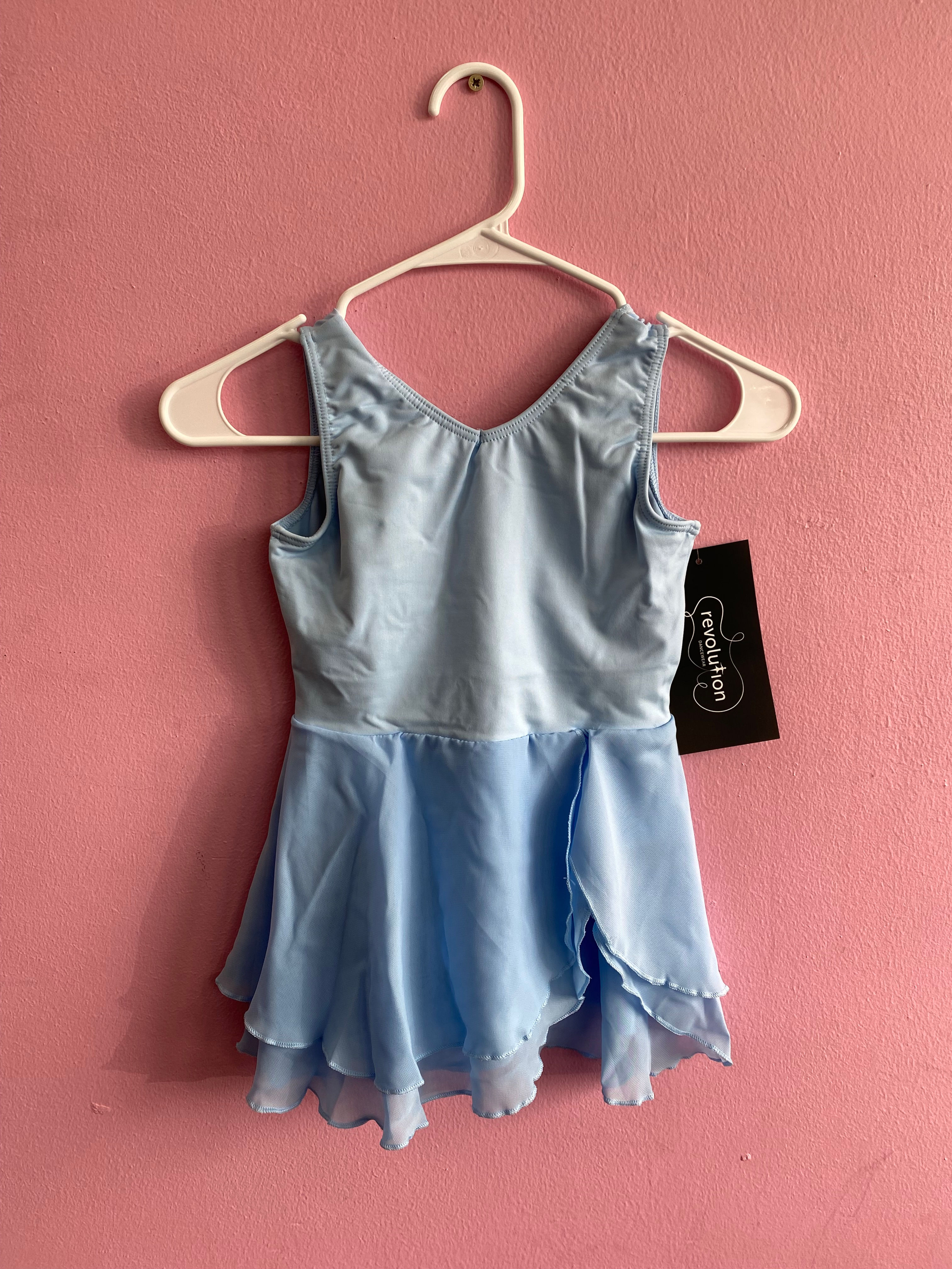 Blue V-Neck Dress Front View