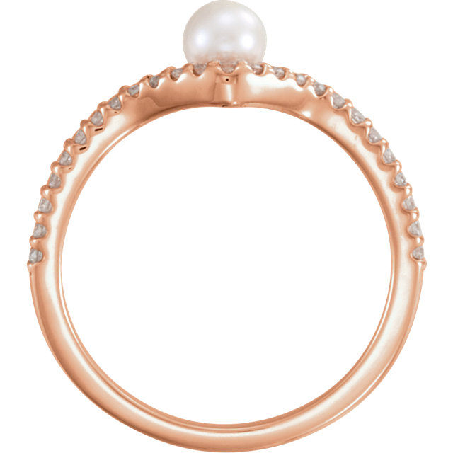 Thumbnail: Pearl and Diamond Asymmetrical Ring