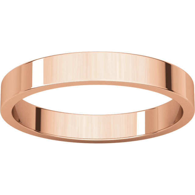 Thumbnail: 14kt Gold 3mm Wide Flat Band Size 5