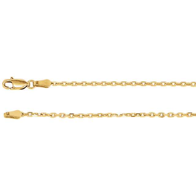 14kt Gold Diamond Cut 2mm Chain 16"