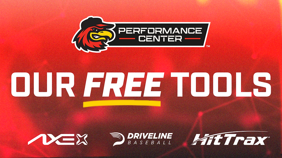 Pro-level tools. Zero extra cost. Every Red Wings Performance Center rental includes access to HitTrax, Driveline Plyos, Axe Speed Trainers, and more...the same technology trusted by MLB organizations.