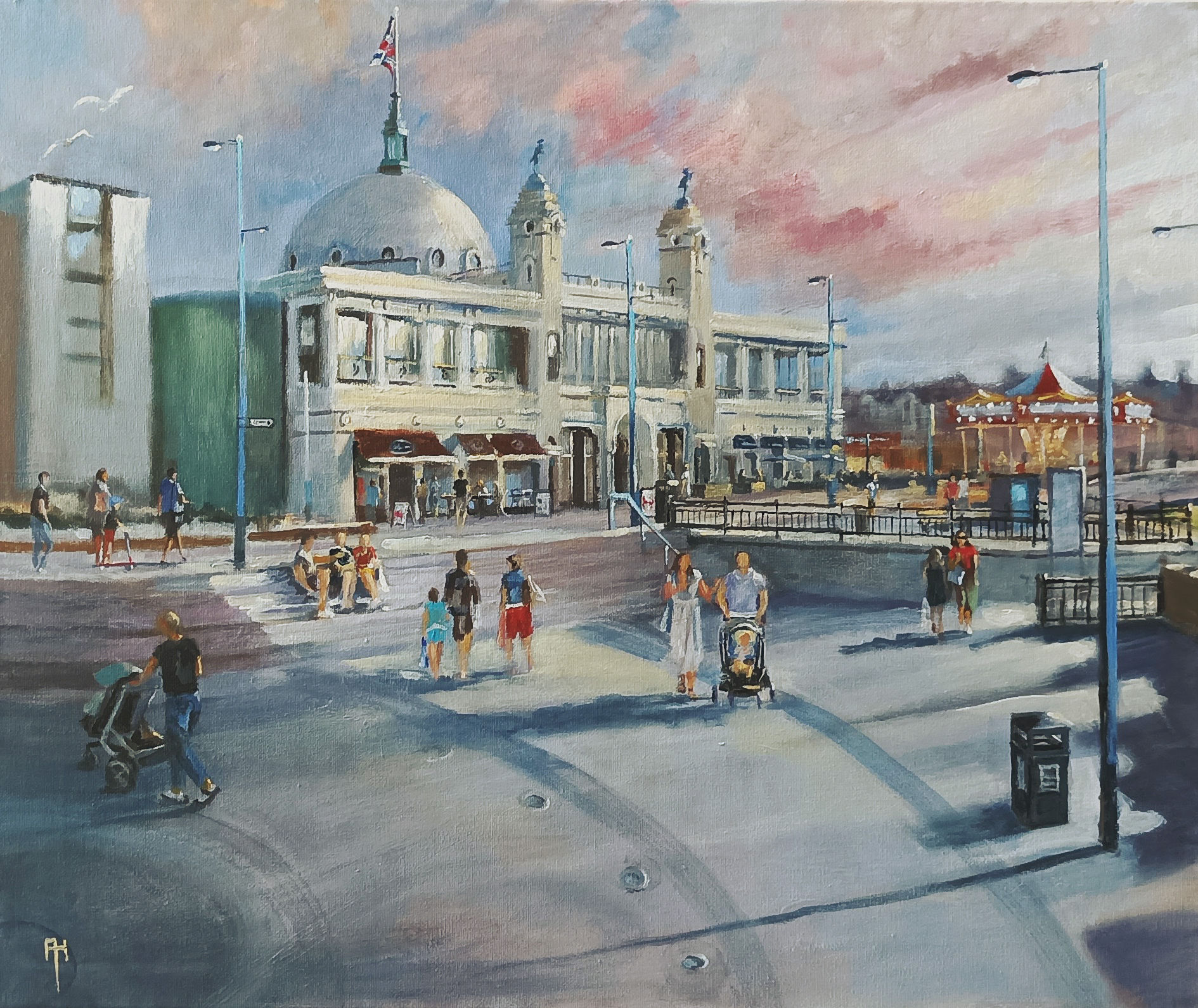 Experience the vibrant energy of Whitley Bay with "Evening Sun."
