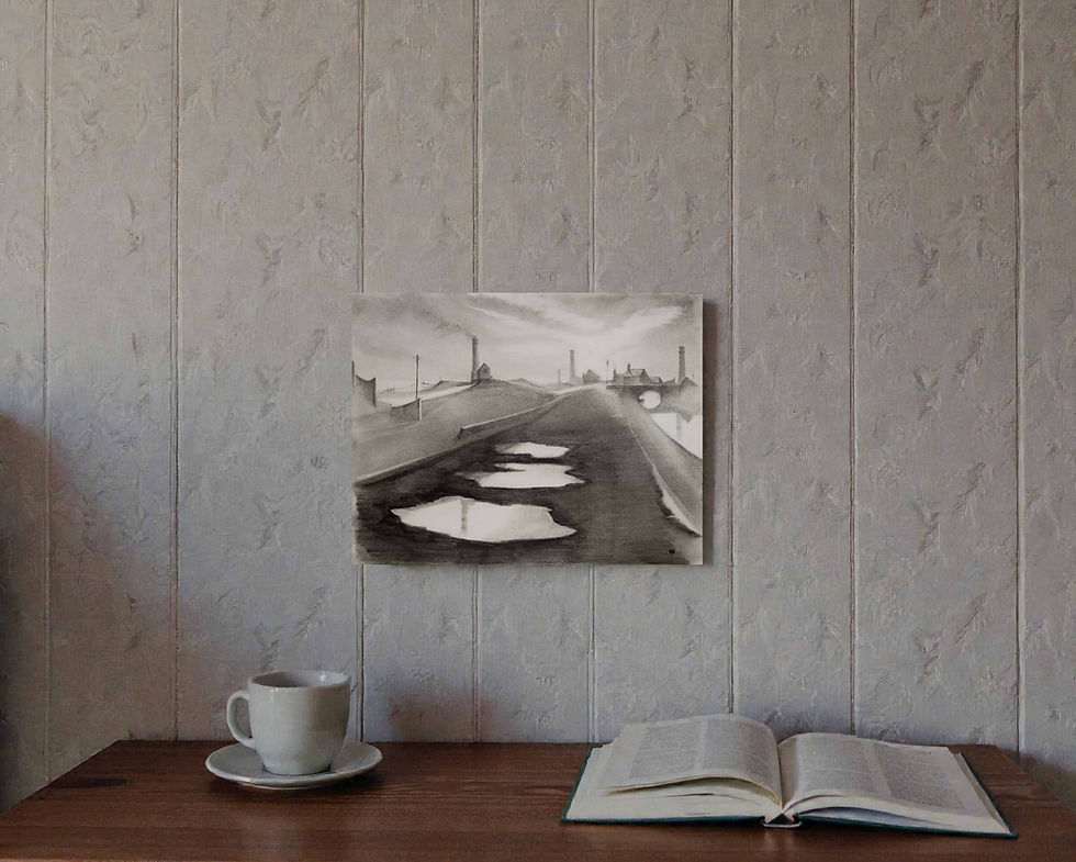 Thumbnail: Factory Way Original  Pencil Drawing
