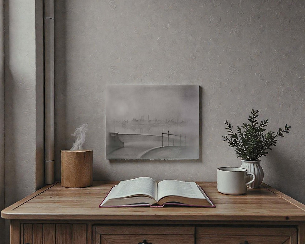 Thumbnail: Original drawing by Alan Harris  Across River Thames