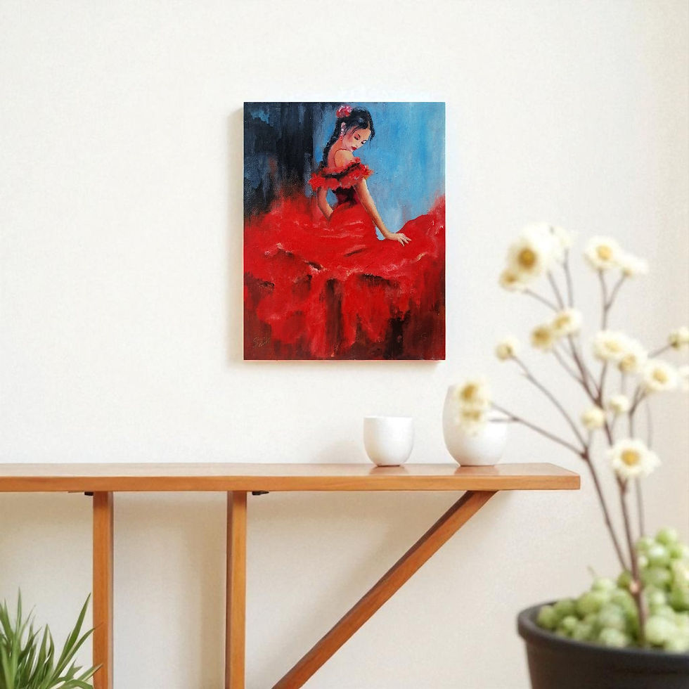 Thumbnail: Oil painting of Flamenco dancer 25/2
