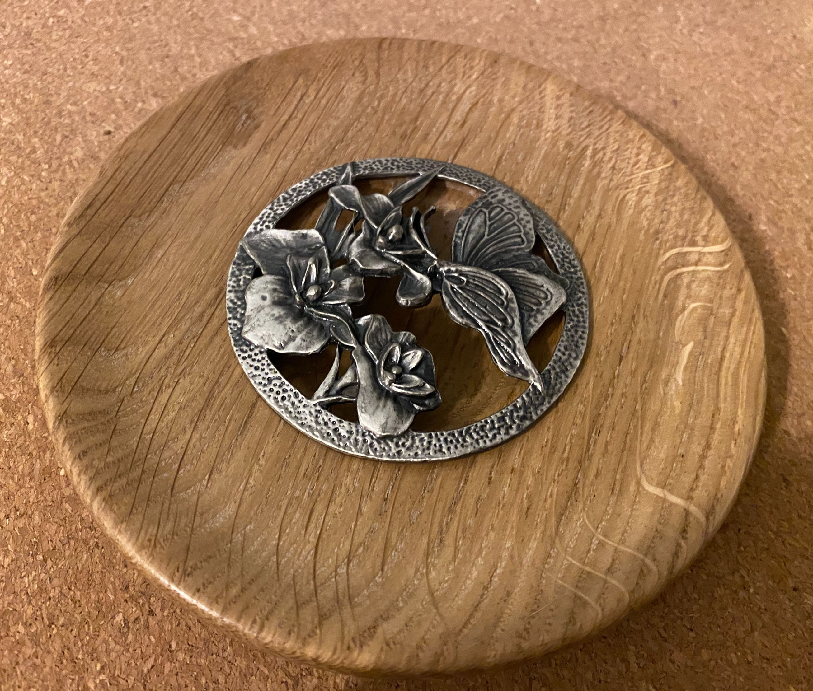 Lidded Oak Pot - Butterfly