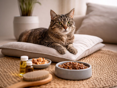 Senior-Katze ruht altersgerechte Pflege und Ernährung älterer Katzen