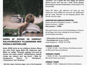 Rallyutbildning i mars 2026