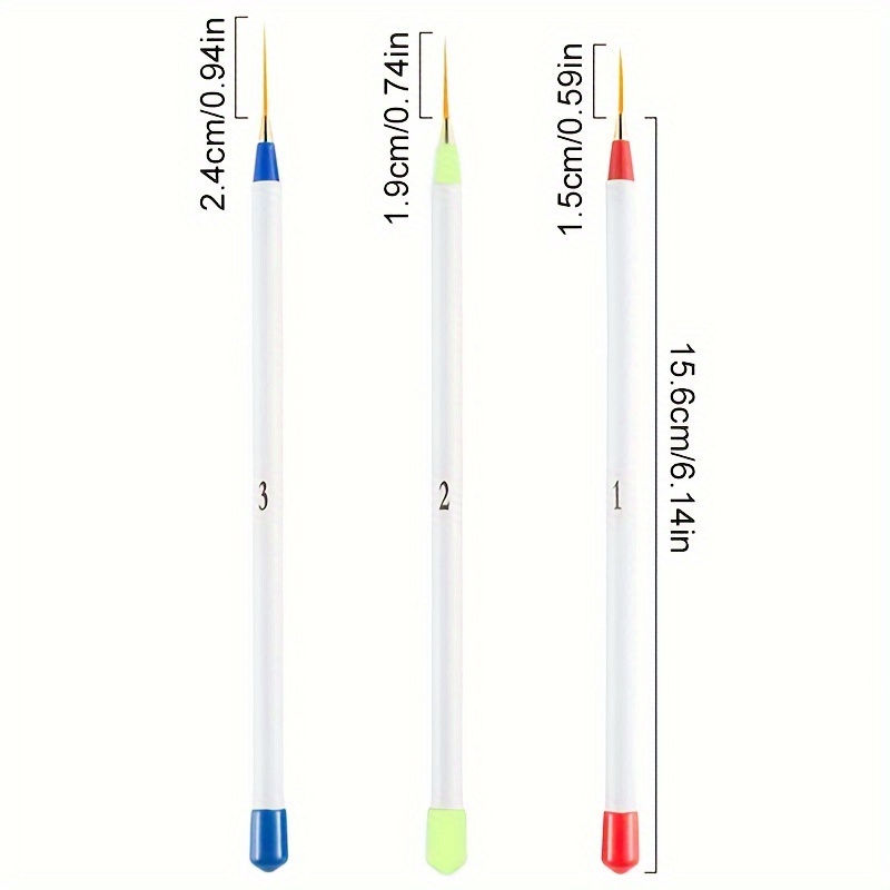Miniatura: Kit c/3 pincéis finos-traços e linhas, decoração ideal para esmalte em gel UV