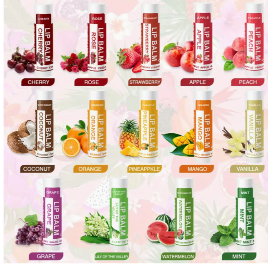 Thumbnail: Fruit Lip Balm Holders With Keyring. Includes Moisturizing Lip Balm.