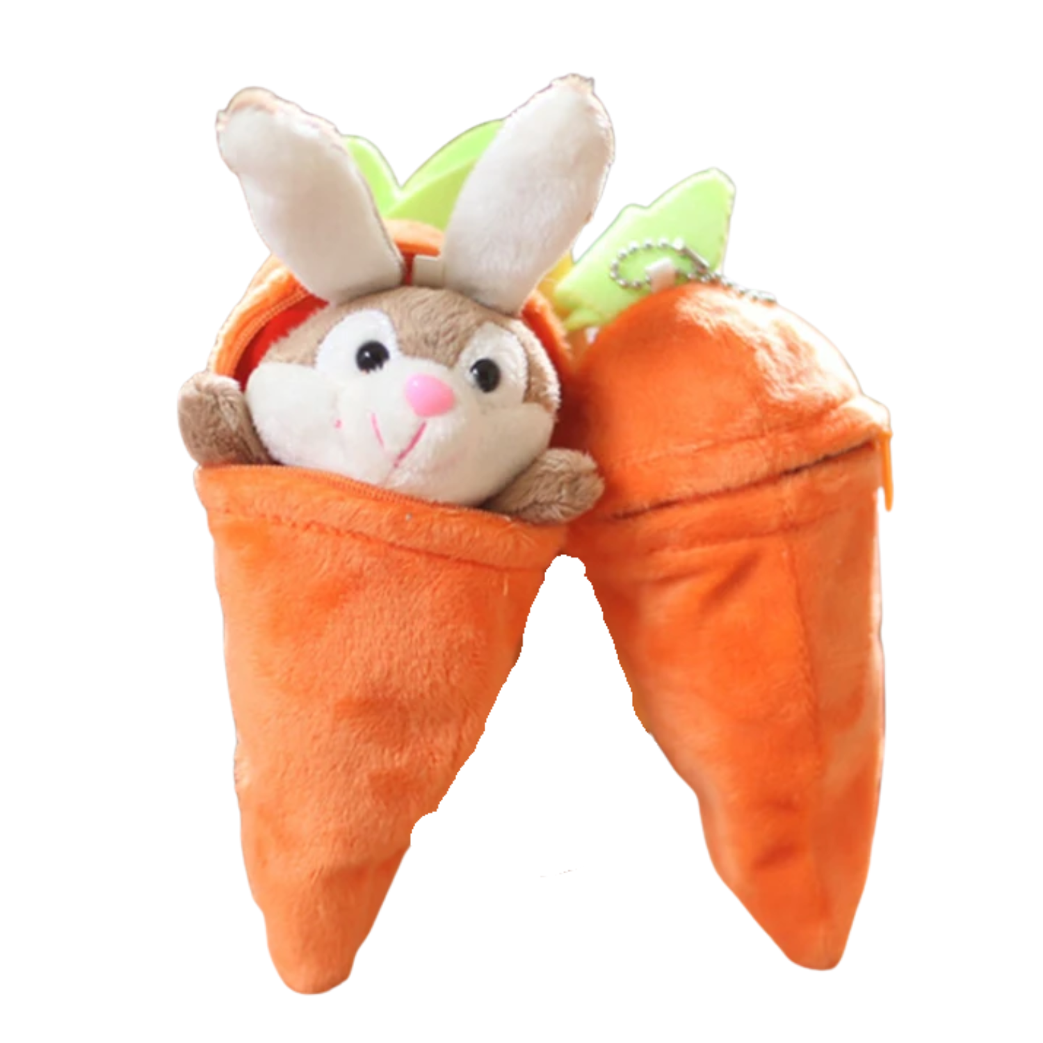 Plush Rabbit In  A Plush Carrot With Zipper Top