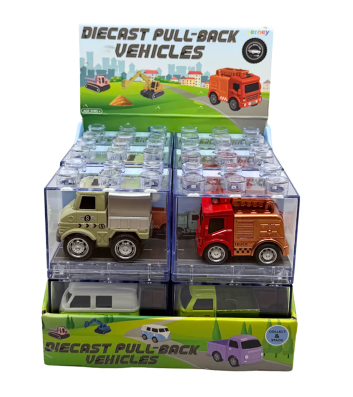 Thumbnail: Verney Diecast Pull Back Vehicle. Each In Their Own Box.