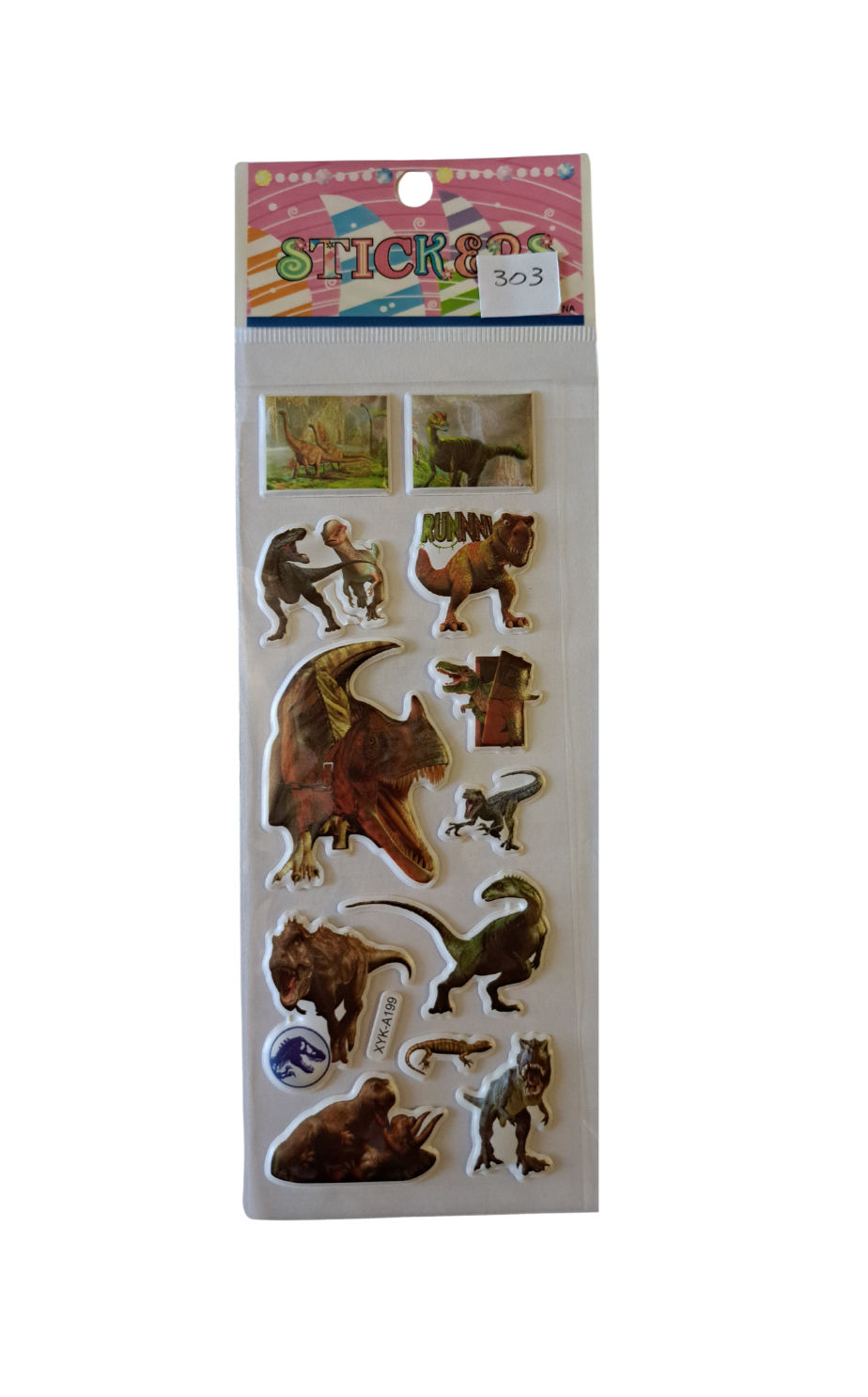 Thumbnail: Dinosaur Puffy Sticker Sheet.  300 - 305