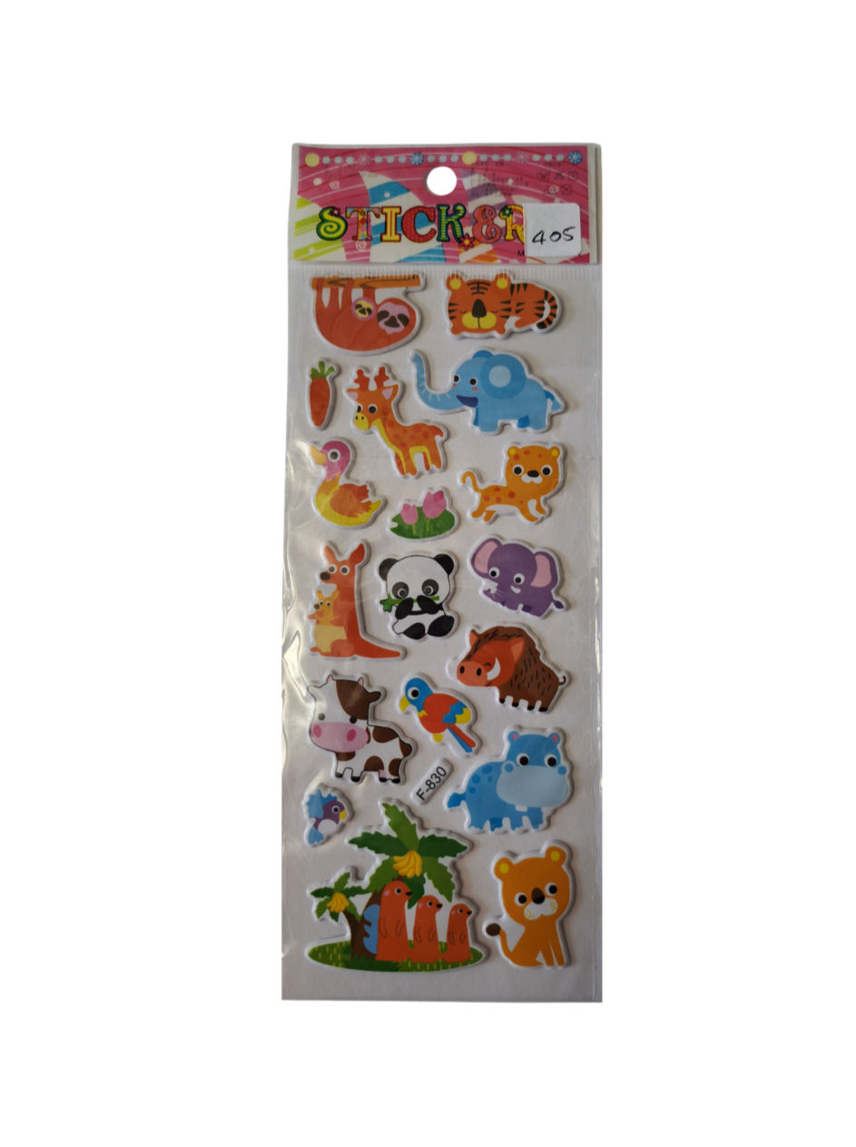 Thumbnail: Animal Puffy Sticker Sheet. 403 - 408