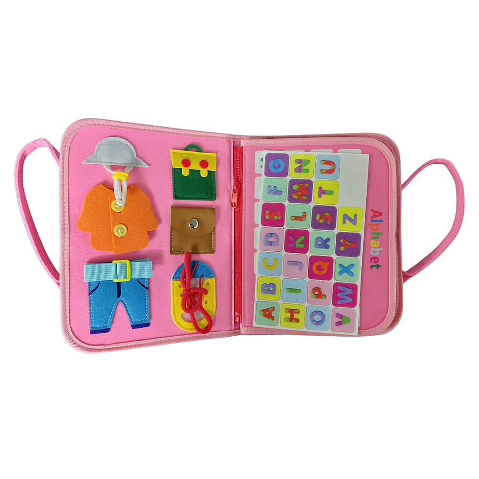 Thumbnail: Montessori Felt Activity Book. Pink Mermaid.  Approx 28cm x 22cm.