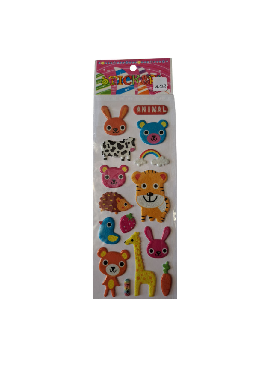 Thumbnail: Animal Puffy Sticker Sheet.  397 - 402
