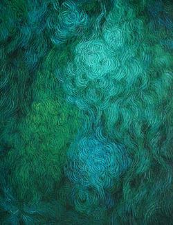 青雲 Azure Clouds, 41x31.5cm(6F), Acrylic, 2024, Luo Chia Hui, 羅嘉惠