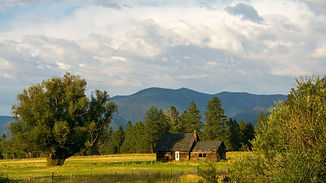Cabin near the mountains