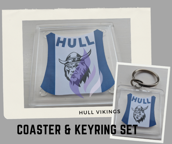 Hull Vikings Keyring and Coaster Set