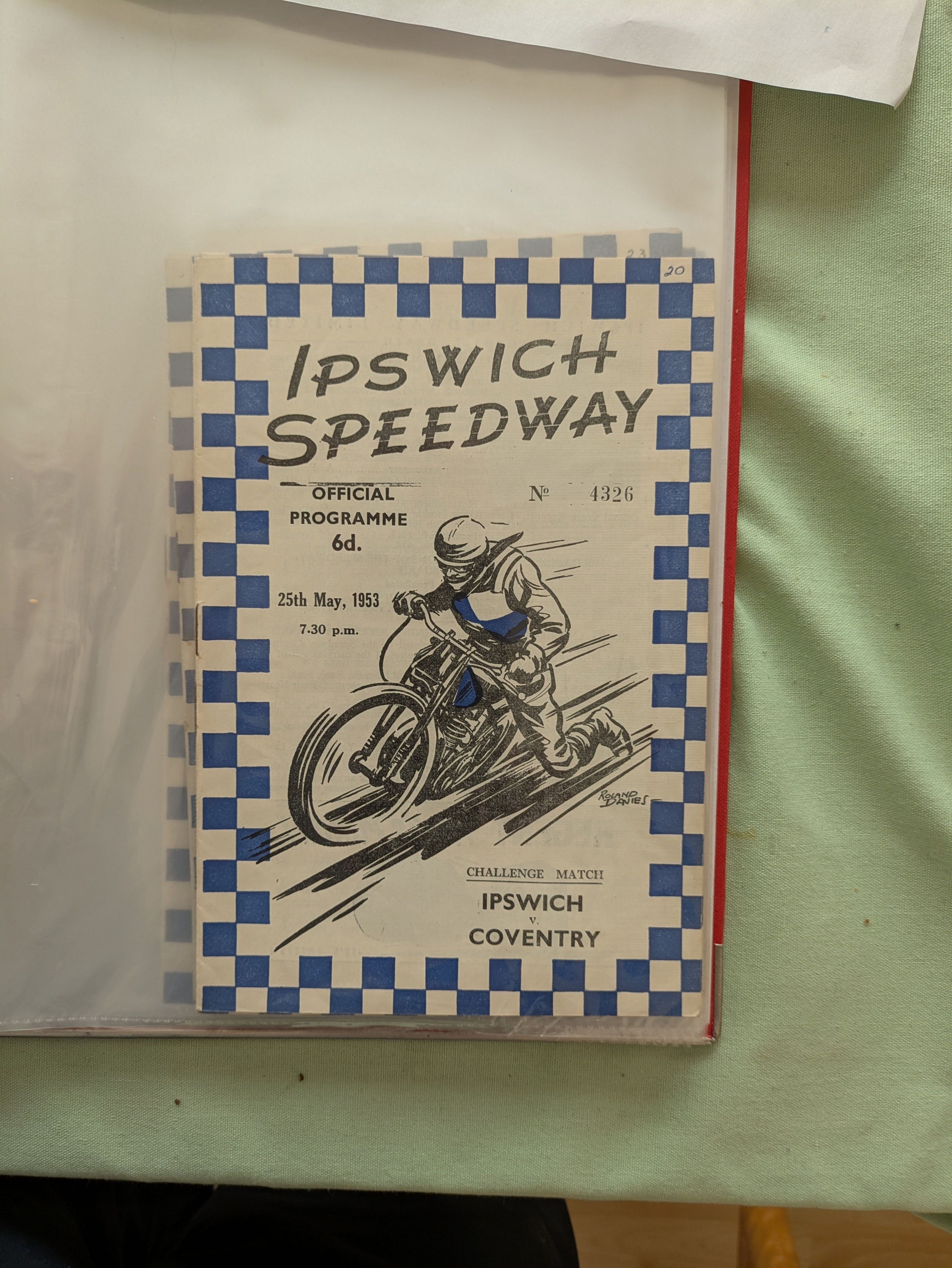 IPSWICH WITCHES SPEEDWAY PROGRAMME 1953 v COVENTRY BEES 25/05/1953