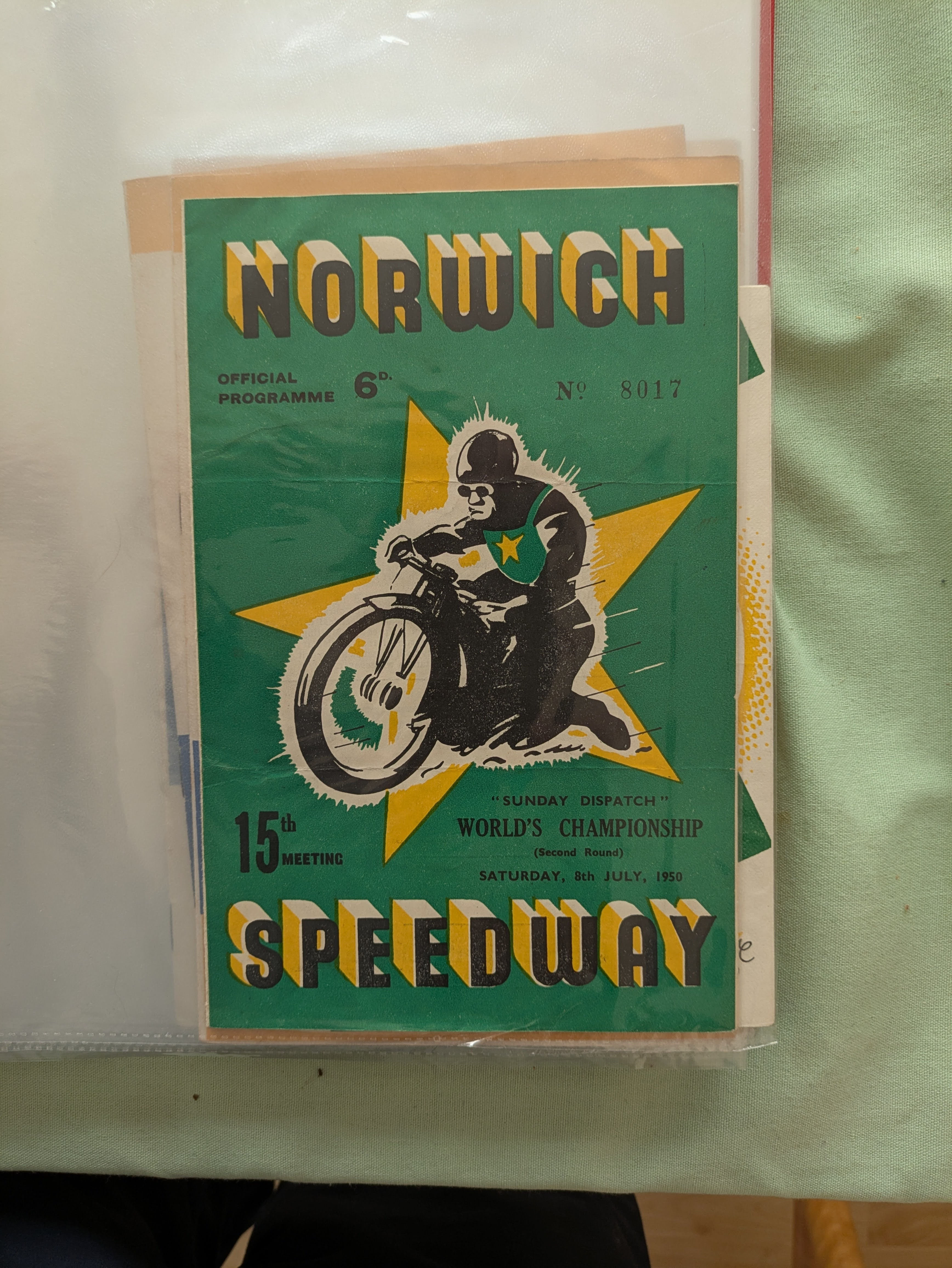 NORWICH STARS SPEEDWAY PROGRAMME 1950 WORLD CHAMPS QUALIFIER  08/07/1950
