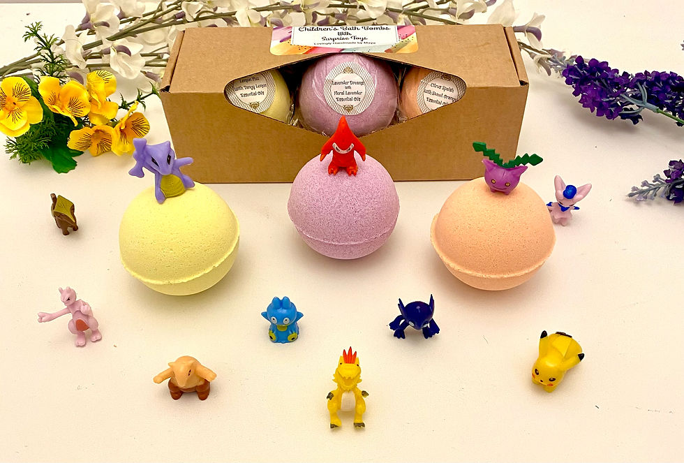 Children’s trio bath bomb gift set with three colourful handmade bath bombs for a fun and relaxing bath time experience