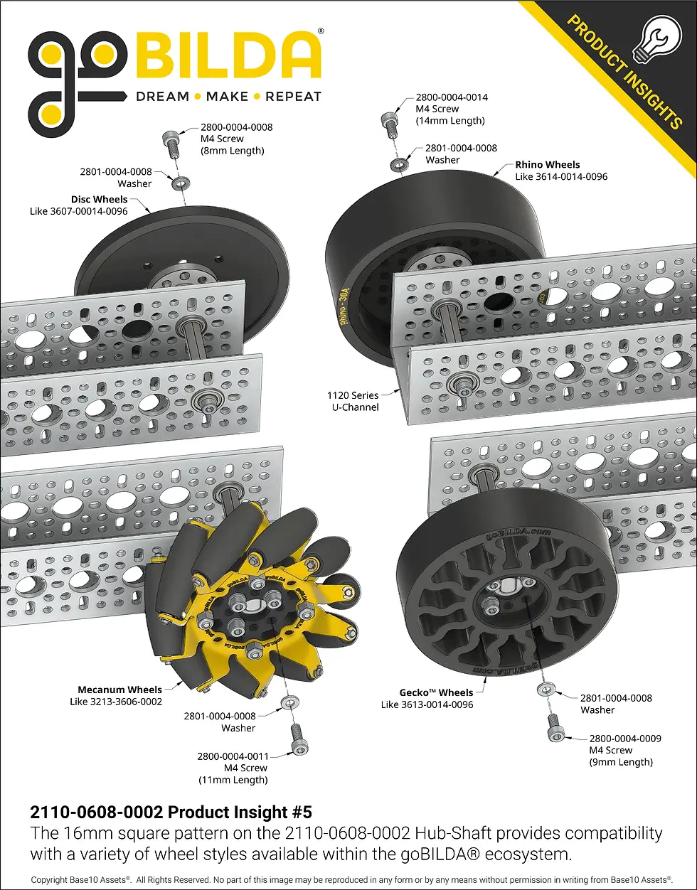 Miniatura: Shouldered 8mm REX® Hub-Shaft (20mm Hub Offset)