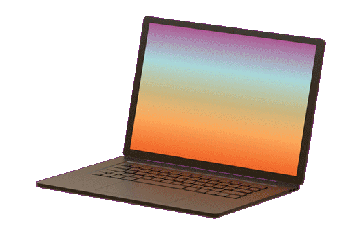Notebook animado abrindo e fechando 