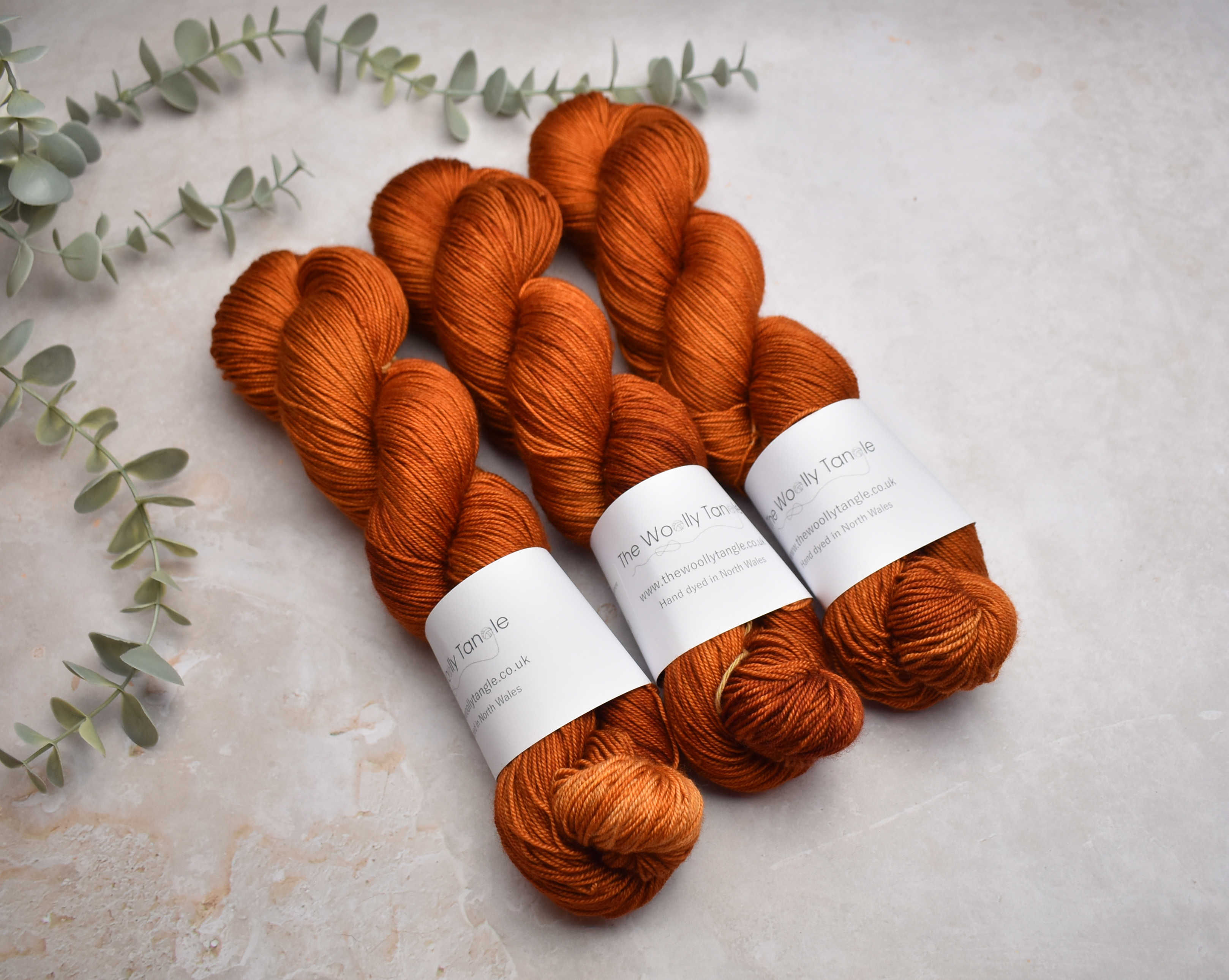 Ginger - 4ply merino cashmere silk hand dyed yarn