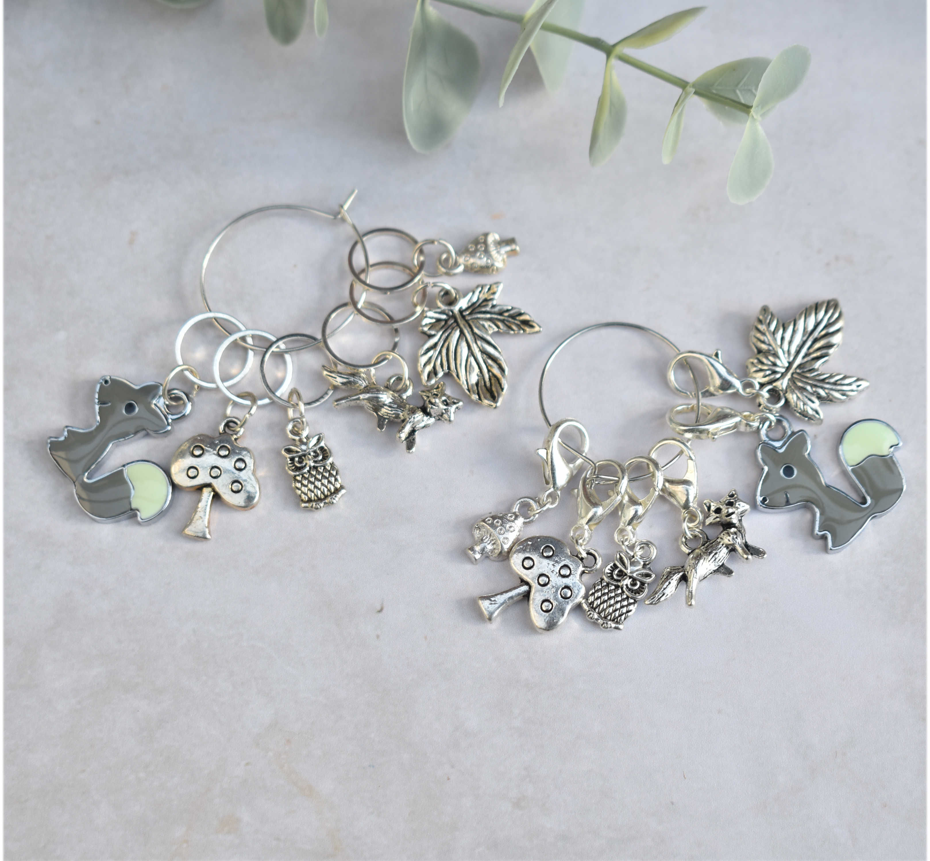 Forest stitch markers - knitting and removable