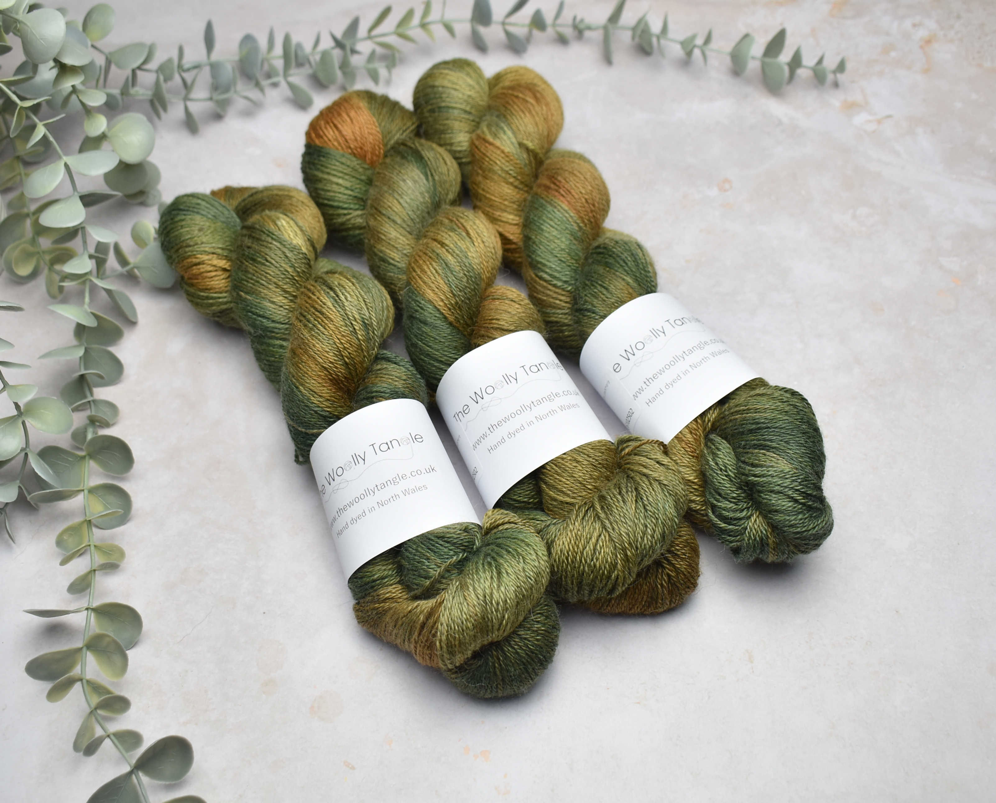 Woodland glade - 4 ply baby alpaca, cashmere & silk hand dyed yarn