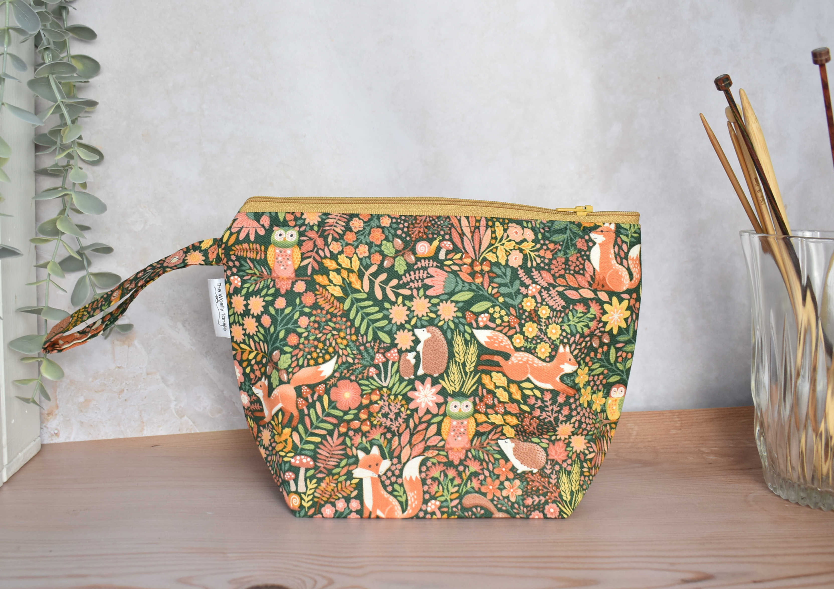 Autumn small project bag - autumn forest