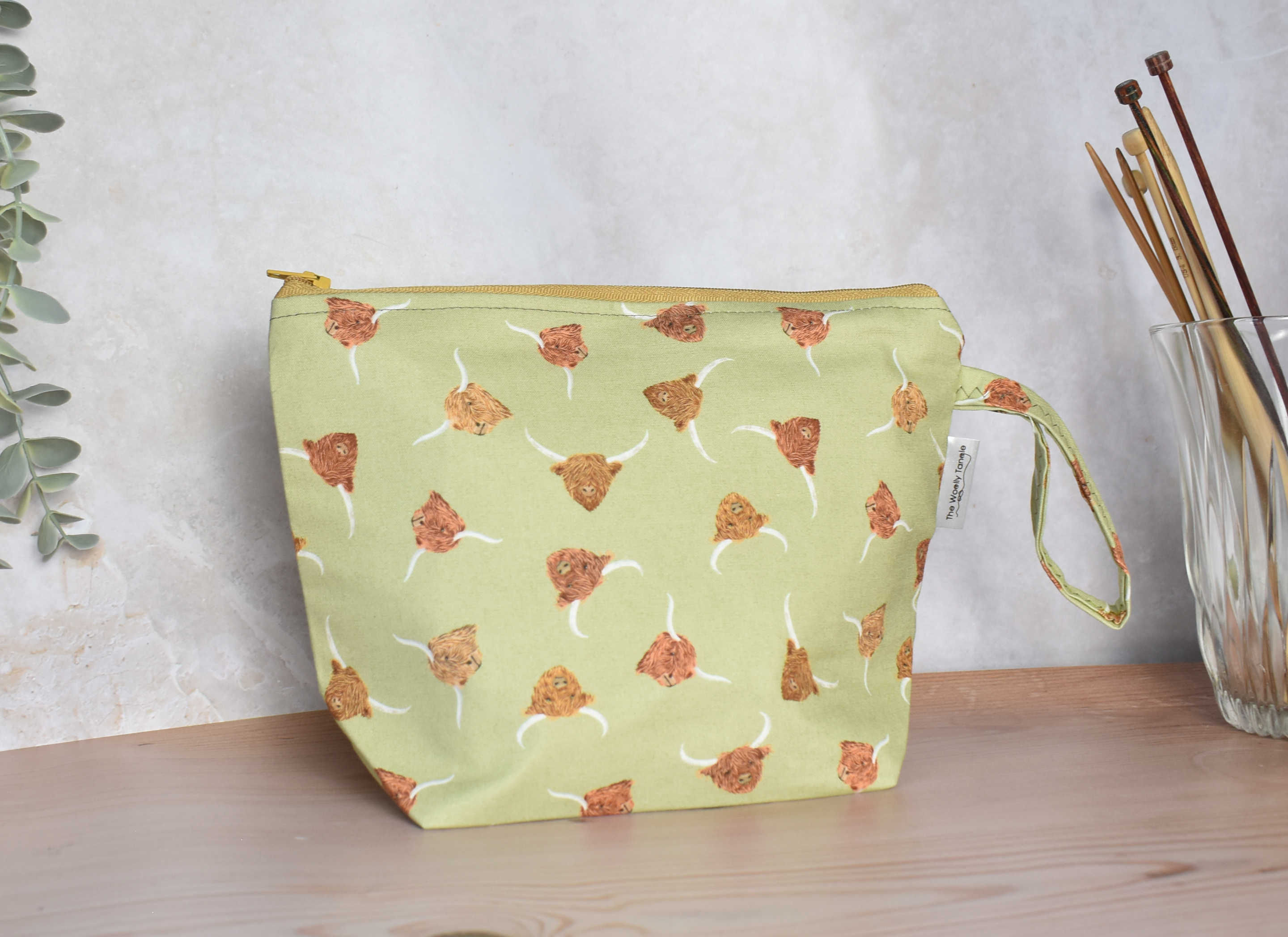 Autumn small project bag - highland cows