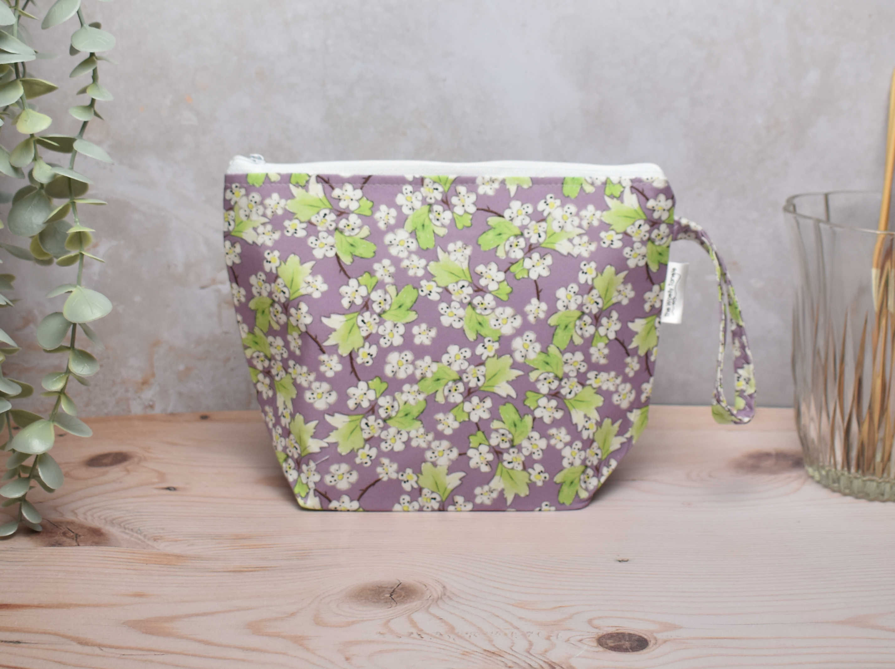 Hand made small project bag - Spring blossom