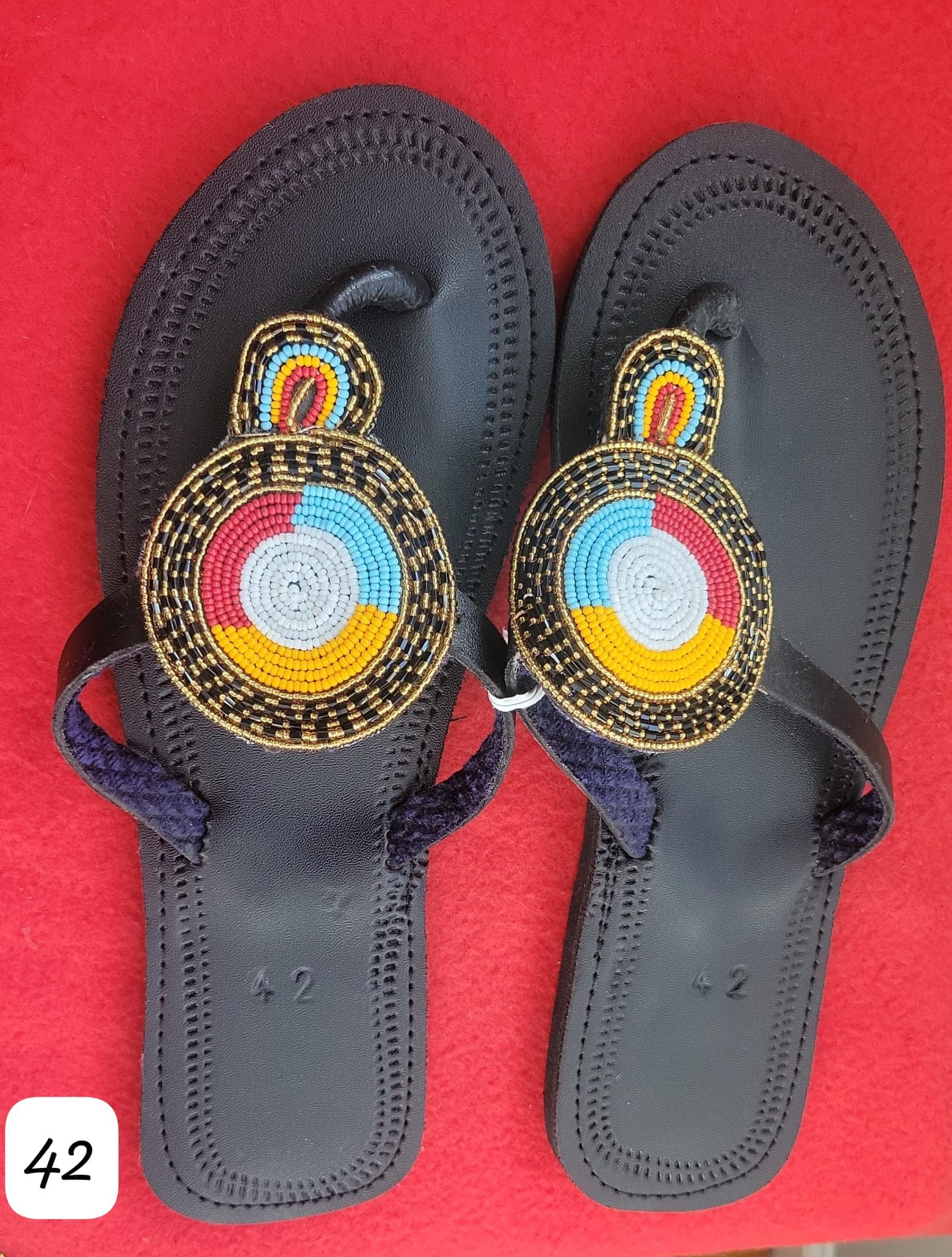 African beaded sandles fits size 10