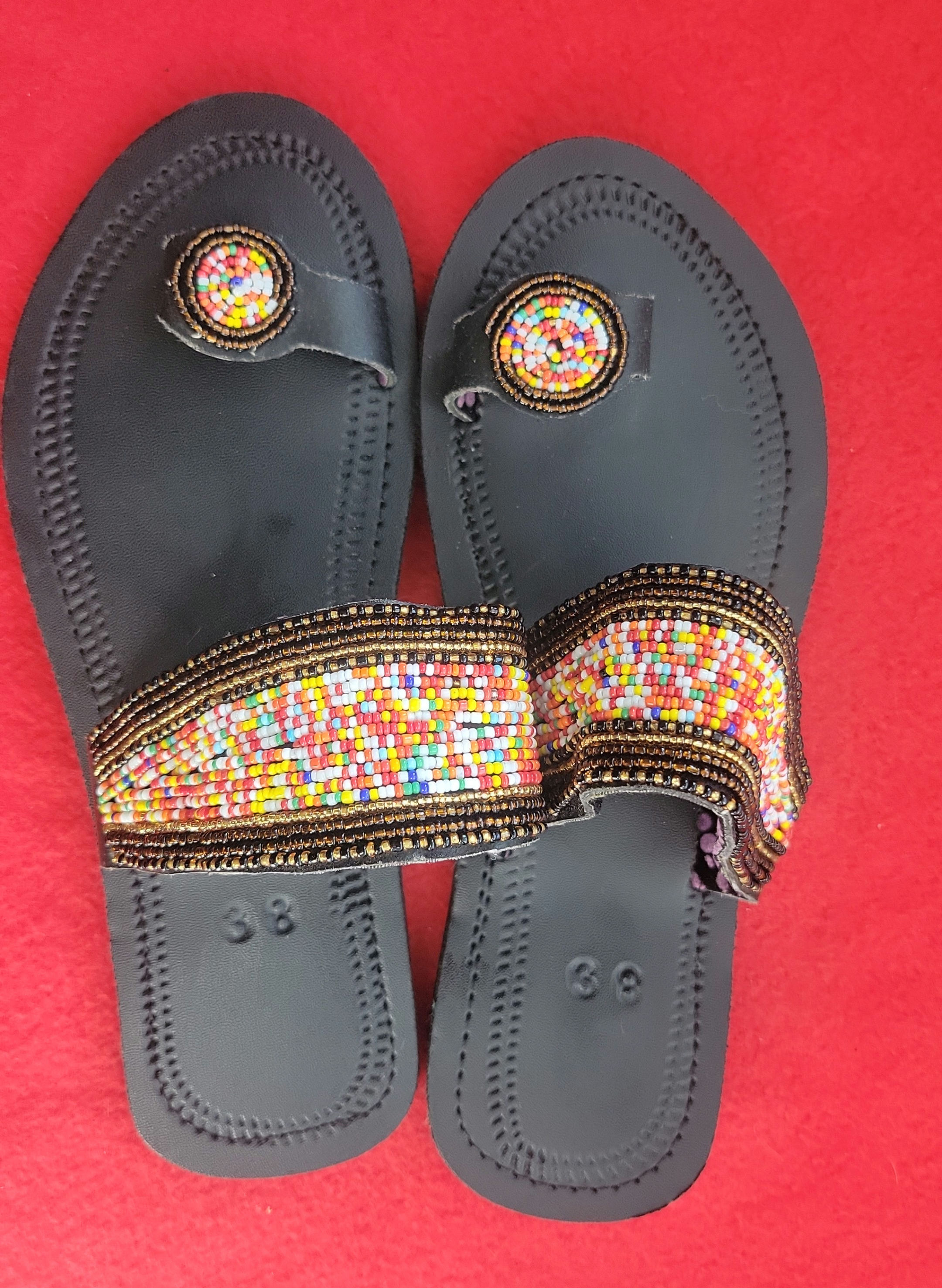 African beaded sandles fits shoe size 7