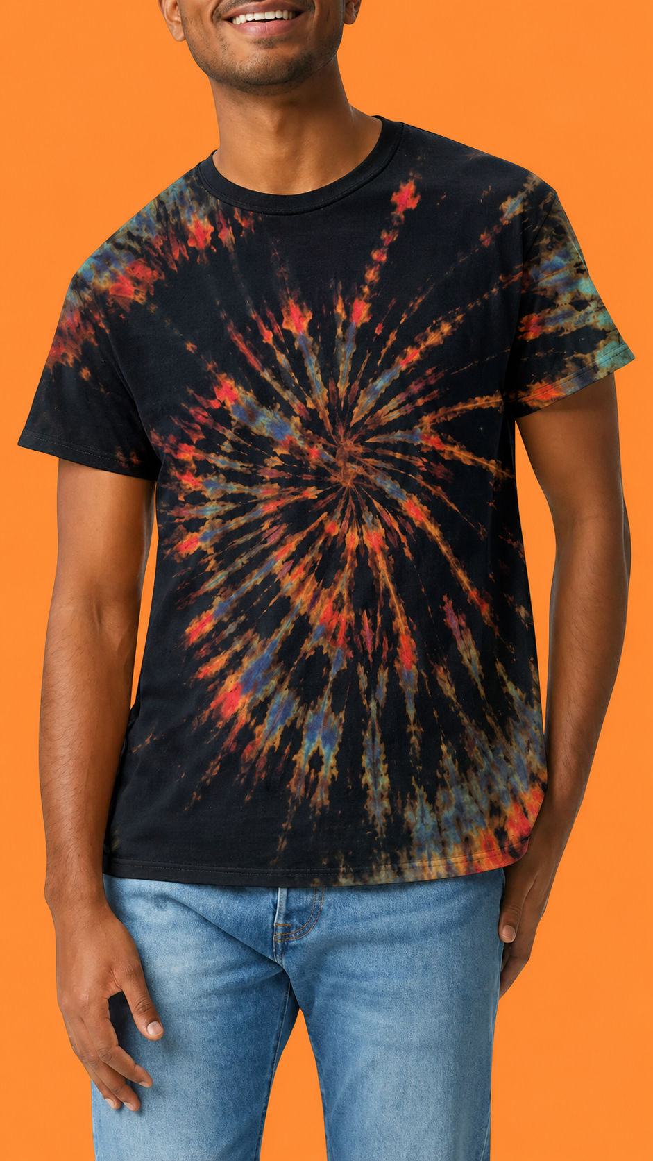Tye dye black tee UNISEX 
