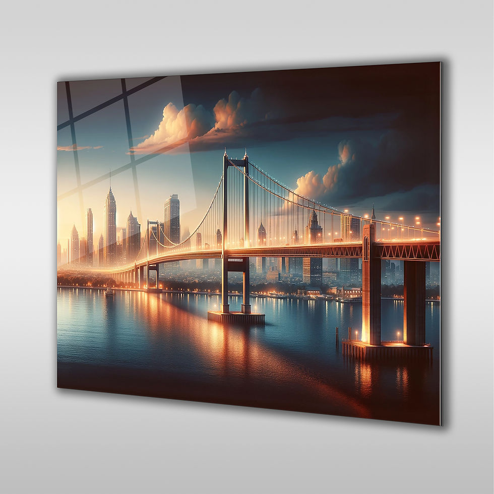 city bridge at sunset